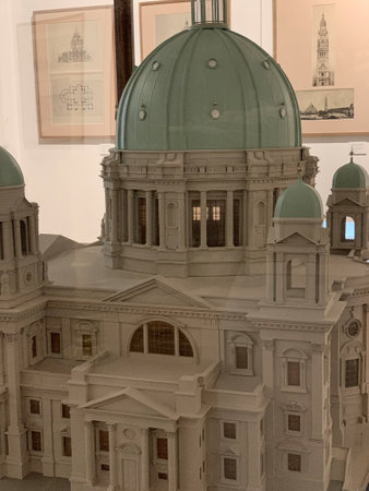 berlin, germany - september 29, 2019 : close up photo of Berliner Dom miniature in the museumの写真素材