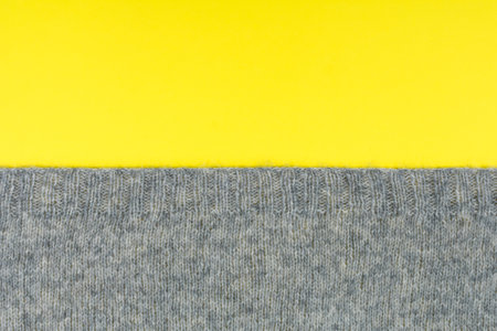 The background is divided into two colors, yellow and gray. Demonstration of trendy colors 2021....