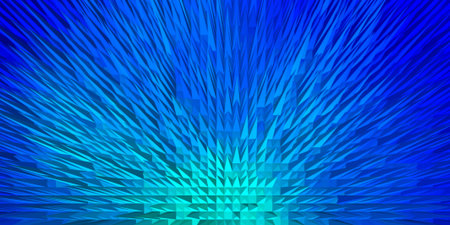 Abstract blue triangular pattern design with vibrant light burst effect