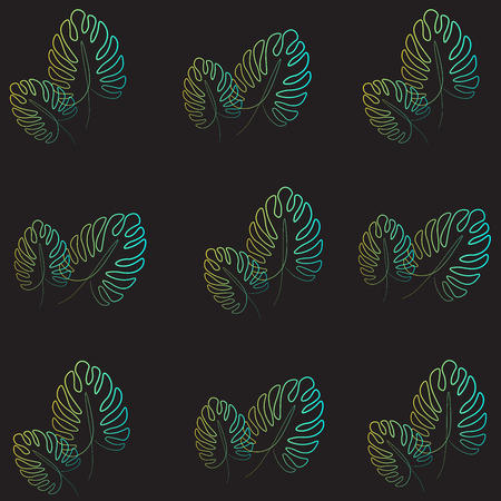 Beautiful palm leafs pattern vector illustrationのイラスト素材