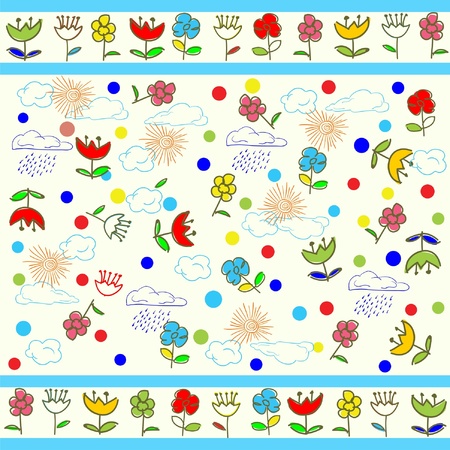 kids seamless pattern のイラスト素材