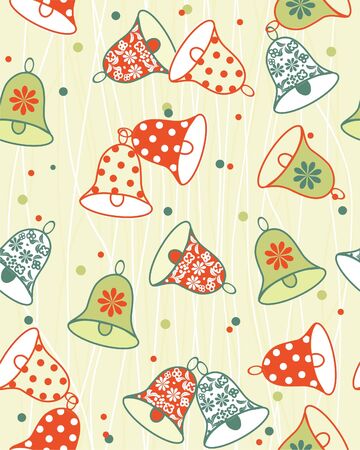 seamless background with bells のイラスト素材