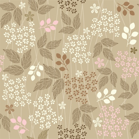 seamless retro floral background のイラスト素材