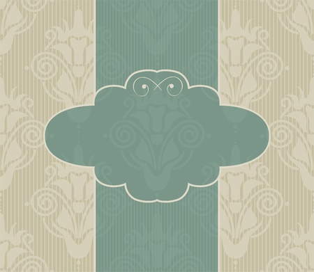 seamless damask background with banner のイラスト素材