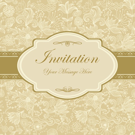 invitation floral card のイラスト素材