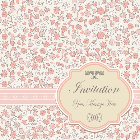 invitation floral card のイラスト素材