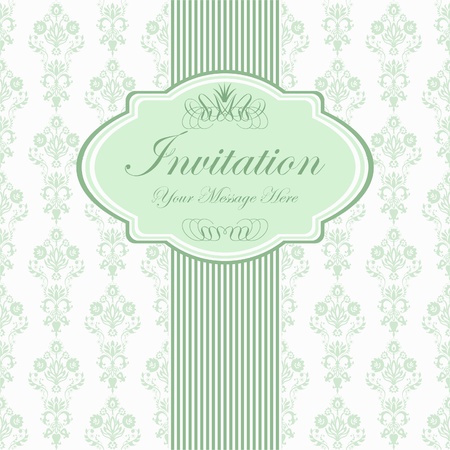 vintage card with damask wallpaper のイラスト素材