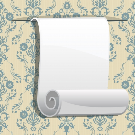 roll of paper on seamless wallpaper with space for textのイラスト素材