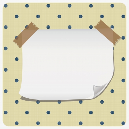 paper banner on polka dot pattern with transparent tapeのイラスト素材