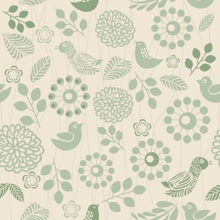 retro seamless floral pattern for wallpaperのイラスト素材