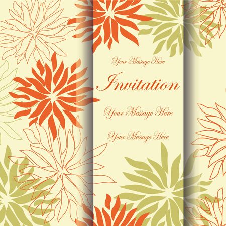 Beautiful floral invitation cardのイラスト素材