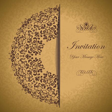 ornamental circle template with floral background  eps10のイラスト素材