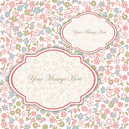 Wedding card or invitation with abstract floral background  のイラスト素材
