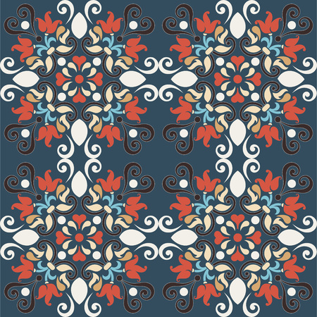seamless colorful damask pattern のイラスト素材