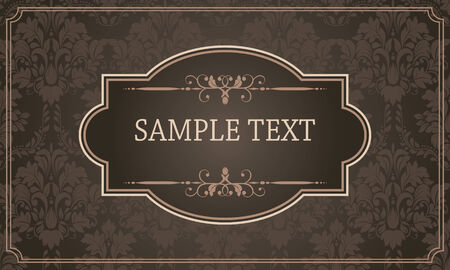 Vintage background, antique greeting card, invitation with victorian ornaments and vintage frame, beautiful, luxury postcardのイラスト素材