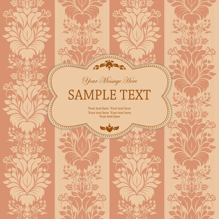 Wedding card or invitation with vertical seamless roses patternのイラスト素材