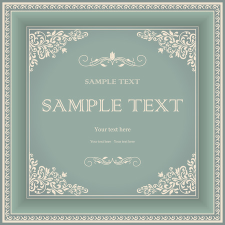 vintage frame on seamless victorian backgroundのイラスト素材
