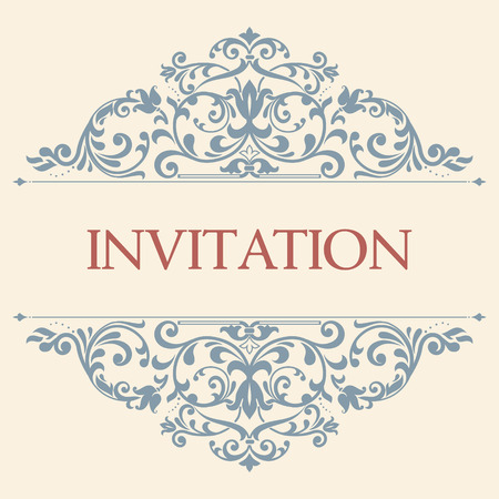 vintage greeting card, invitation with floral ornaments, beautiful, luxury postcardsのイラスト素材