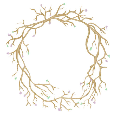 Watercolor style illustration of a thorn wreath. Clip art.の写真素材