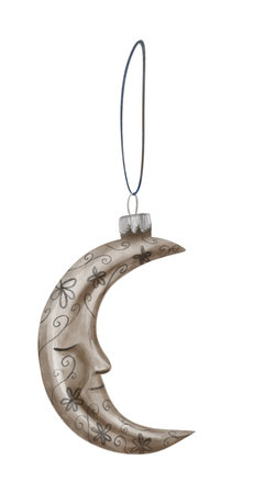 Watercolor illustration of a vintage glass Christmas tree ornament.の写真素材