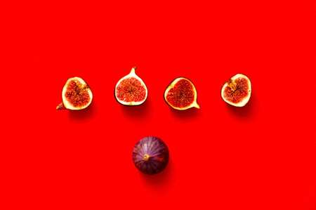 Fresh figs. Vegetarian food, concept of natural products, choice of healthy food. Creative layout of...