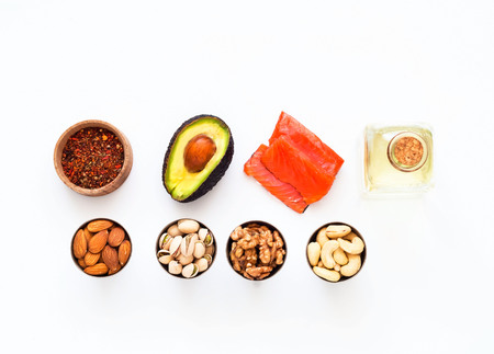 Ingredients for ketogenic diet. The concept of healthy eating. Close-up, copy spaceの写真素材