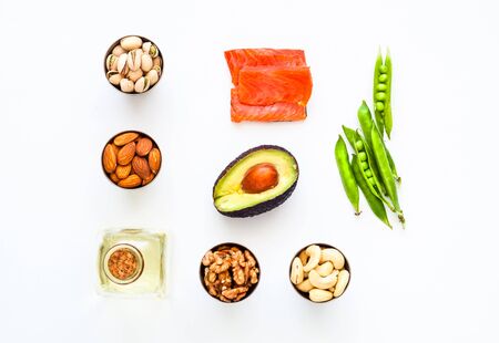 Ingredients for ketogenic diet. The concept of healthy eating. Close-up, copy spaceの写真素材