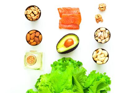 Ingredients for ketogenic diet. The concept of healthy eating. Close-up, copy spaceの写真素材