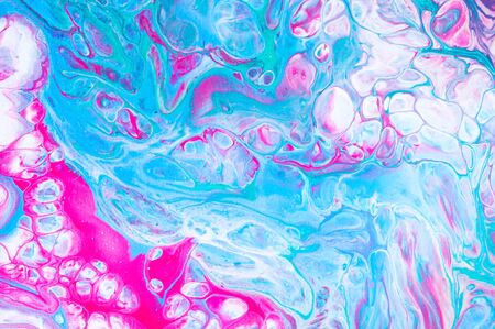 Colorful abstract background with mixed acrylic paints. Hand painted in the style of Fluid art....
