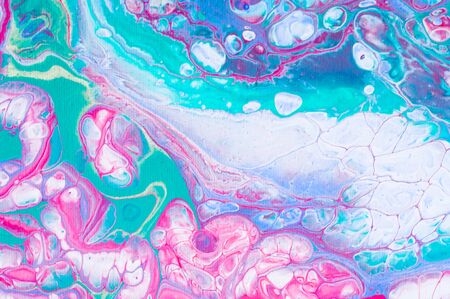 Colorful abstract background with mixed acrylic paints. Hand painted in the style of Fluid art....