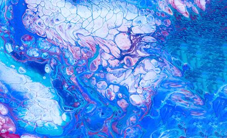 Colorful abstract background with mixed acrylic paints. Hand painted in the style of Fluid art....