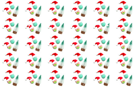 Christmas tree toy of fir tree and colored macaroons on white background. Design for festive...