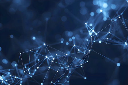 Abstract technology background with connection lines and dots.の素材