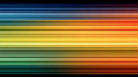 Abstract gradient background showcases smooth horizontal lines in a spectrum of colors, transitioning from blue to red, ideal for creative design applicationsの素材