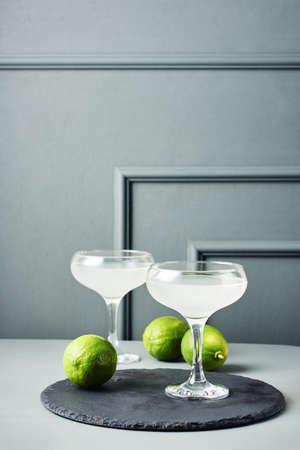 Daiquiri cocktail. Lime alcoholic drink in a glass.の写真素材