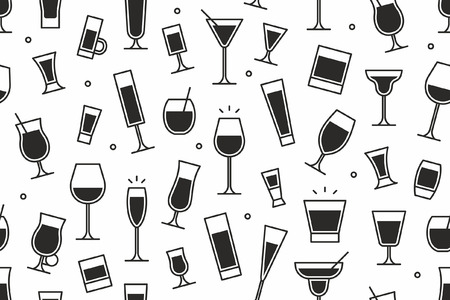 ?ocktails seamless patternのイラスト素材