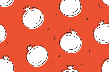 Pomegranate seamless pattern. Vector illustrationのイラスト素材