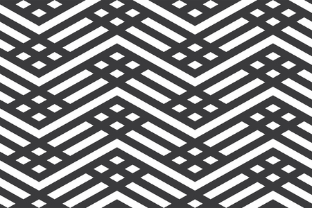 Black and white seamless geometric patternのイラスト素材