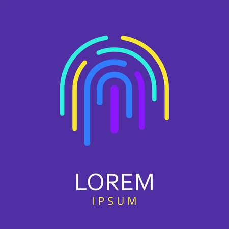 Abstract icon template design on blue background illustration.のイラスト素材