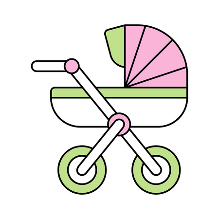 Baby carriage icon. isolated on white backgroundのイラスト素材