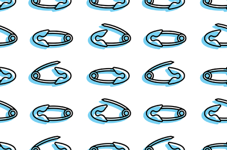 Seamless pattern with Safety pinのイラスト素材
