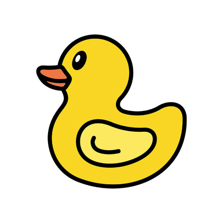 Yellow duck icon. isolated on white backgroundのイラスト素材