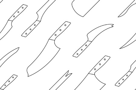 Seamless pattern with kitchen knivesのイラスト素材