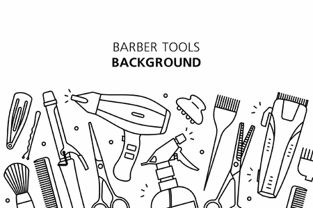 Barber tools background. isolated on white backgroundのイラスト素材