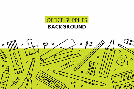 Office Supplies background. isolated on white backgroundのイラスト素材