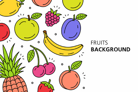 Fruits background. isolated on white backgroundのイラスト素材