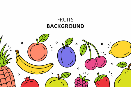 Fruits background. isolated on white backgroundのイラスト素材