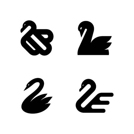Set of Swan Icon design. Template elementsのイラスト素材