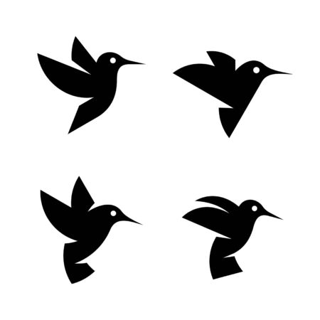 Set of Hummingbird  Icon design. Template elementsのイラスト素材