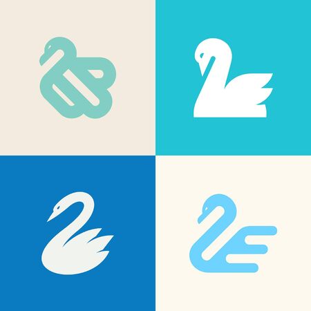 Set of Swan Icon design. Template elementsのイラスト素材